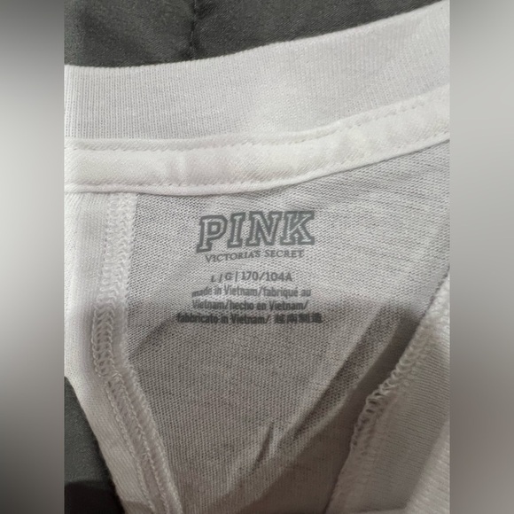 NEW NIP VS Victoria secret PINK white tank w/ cut out L‎ large - Picture 4 of 5